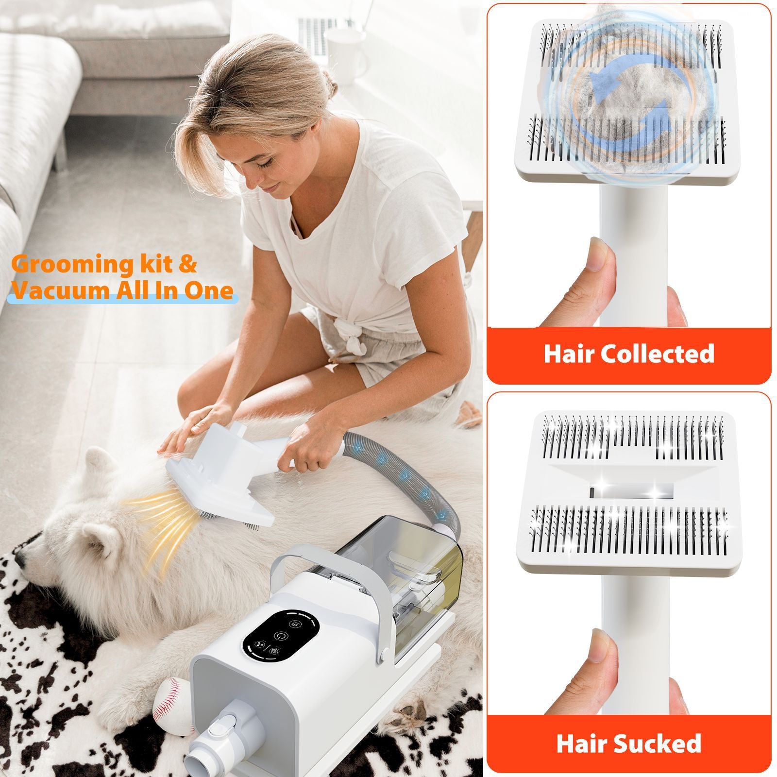 Foreign Trade Wholesale Dog Grooming Vacuum Cleaner Grooming Kit 11000Pa Strong Suction Pet Hair